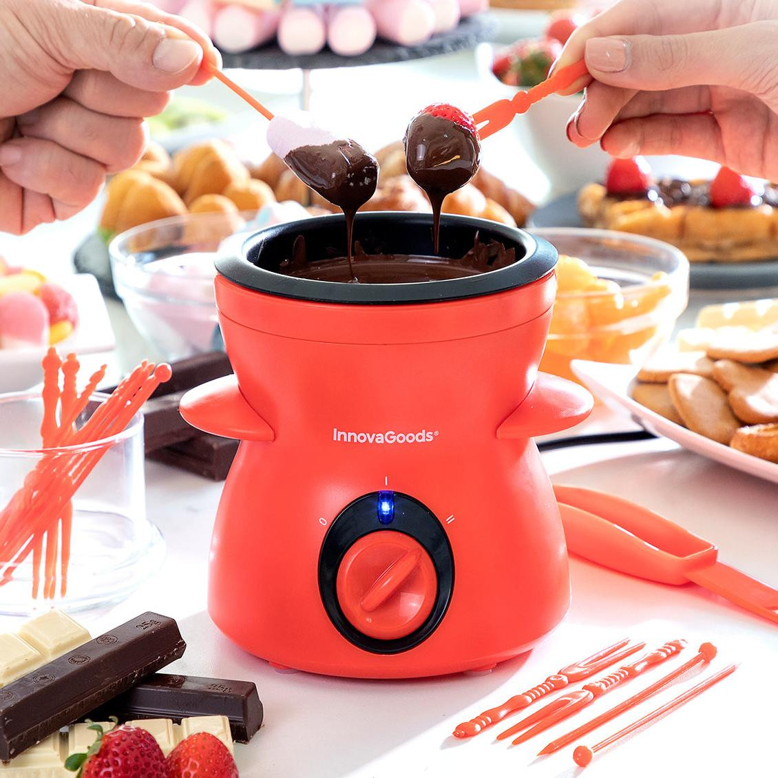 Chocoladefondue met Accessoires - Elektrisch