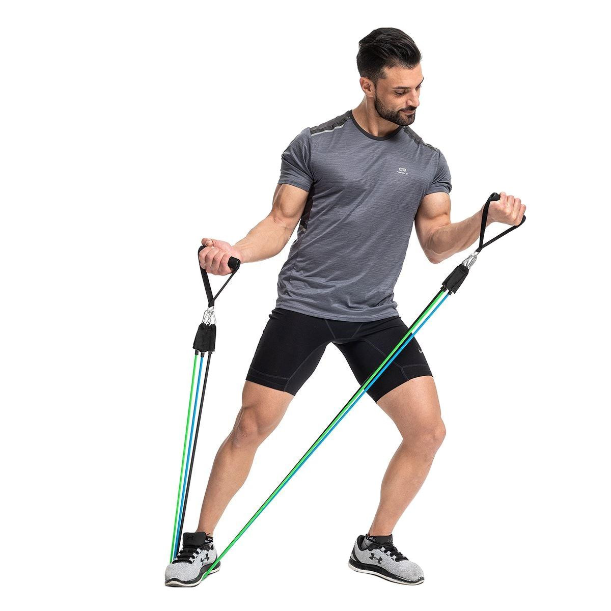 3 bandas de ejercicio con resistencia.