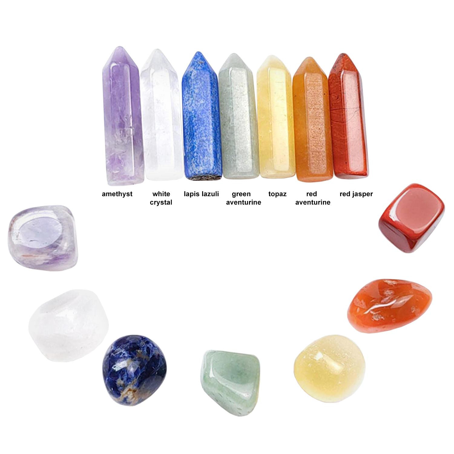Set Chakra Stenen en Kristaltips
