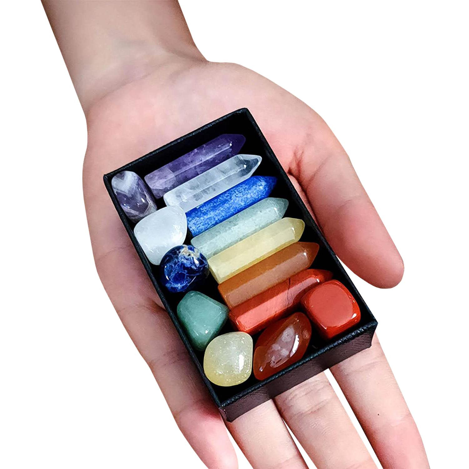 Set Chakra Stenen en Kristaltips