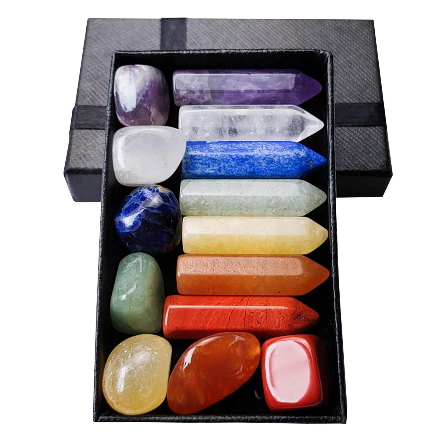 Set Chakra Stenen en Kristaltips