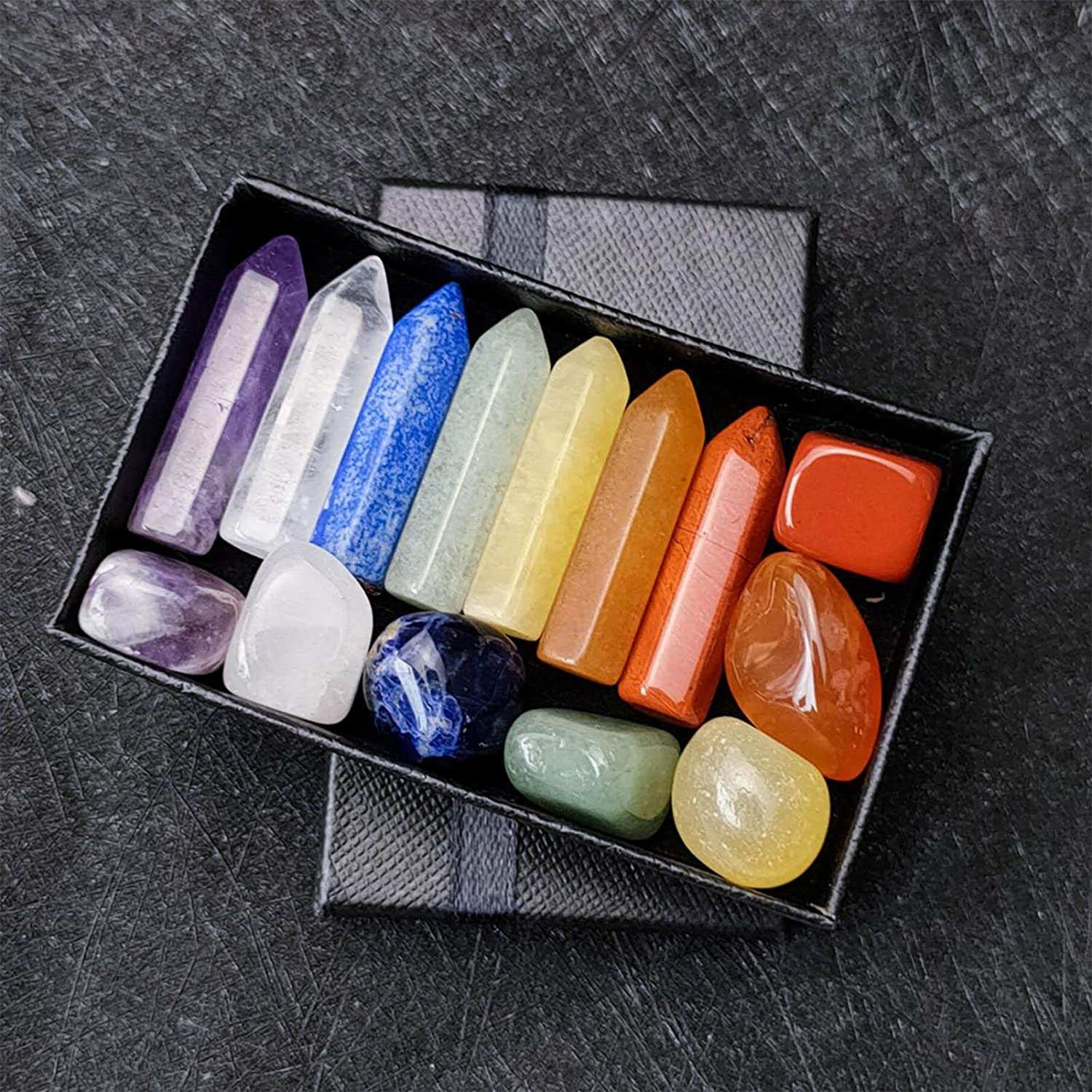 Set Chakra Stenen en Kristaltips