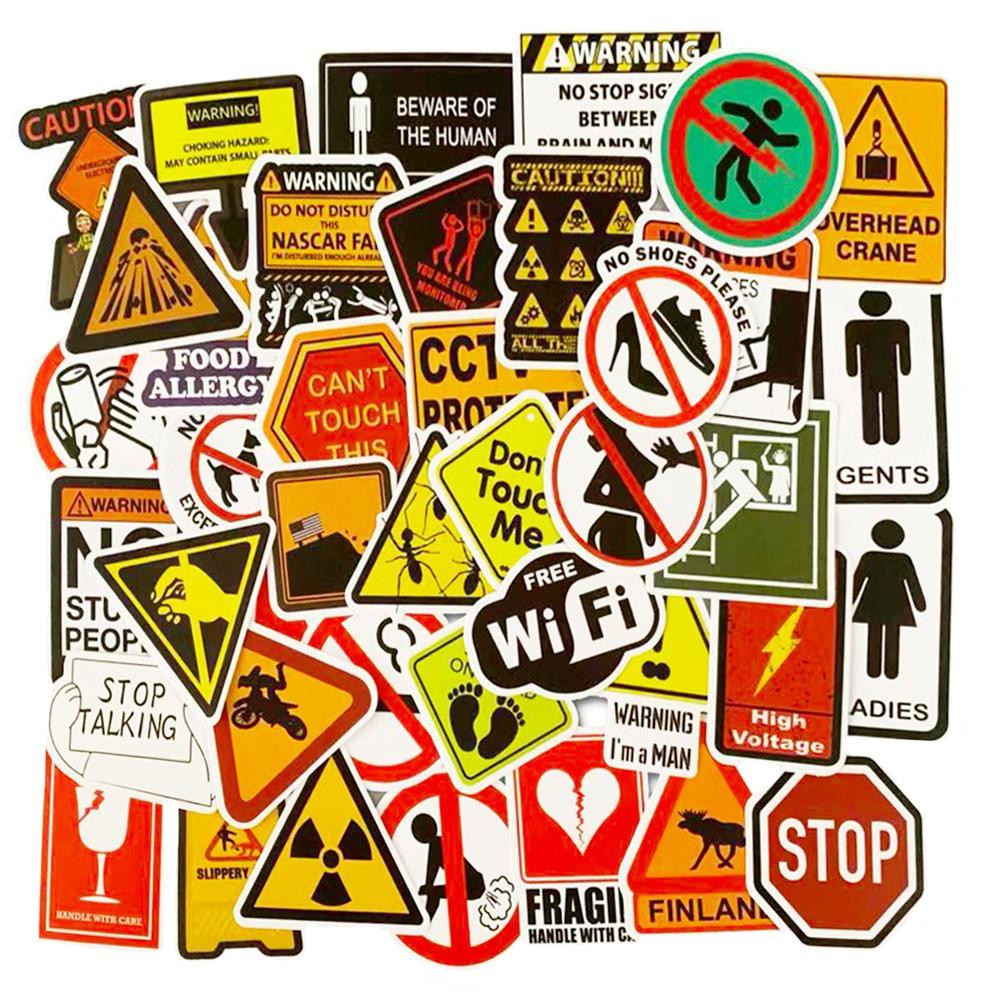 Packung Aufkleber - Warning Signs