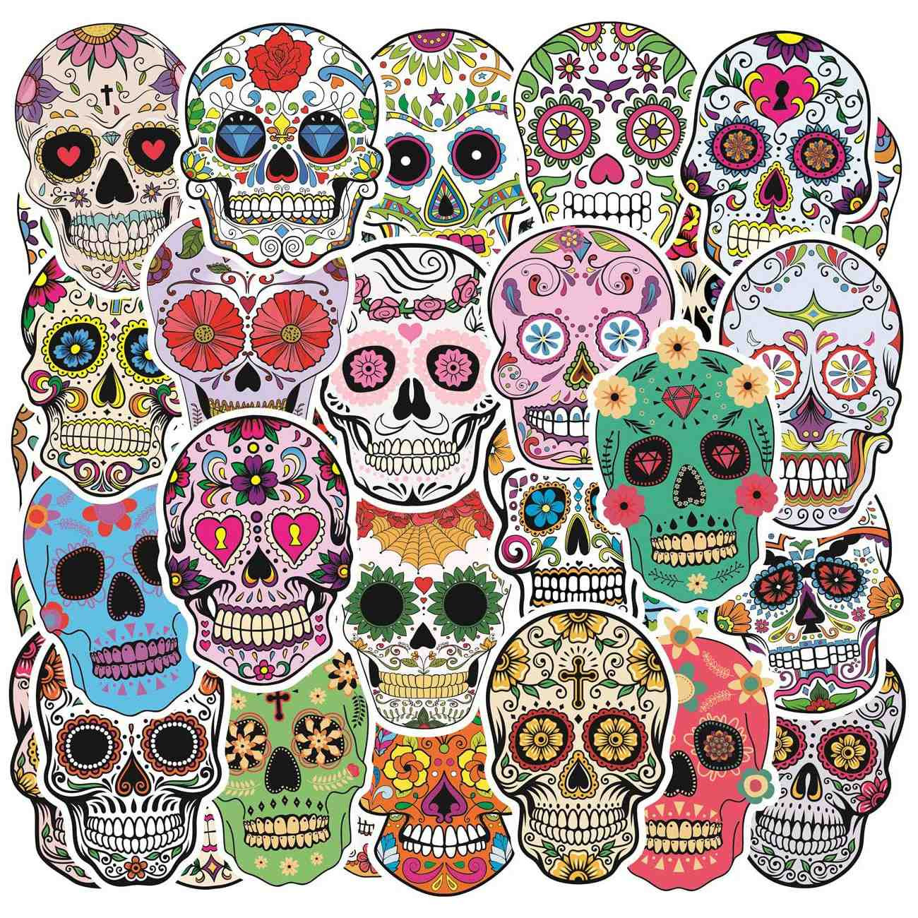 Packung Aufkleber - Sugar Skulls