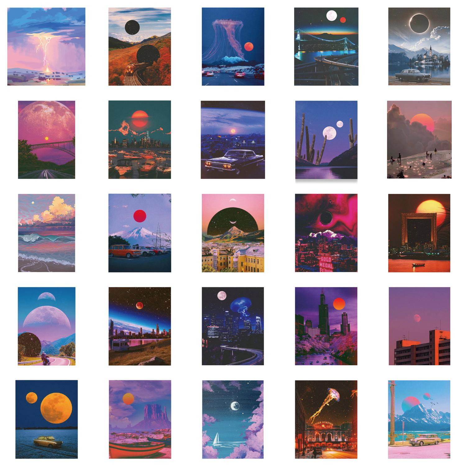 Pack d'autocollants - Coucher de soleil