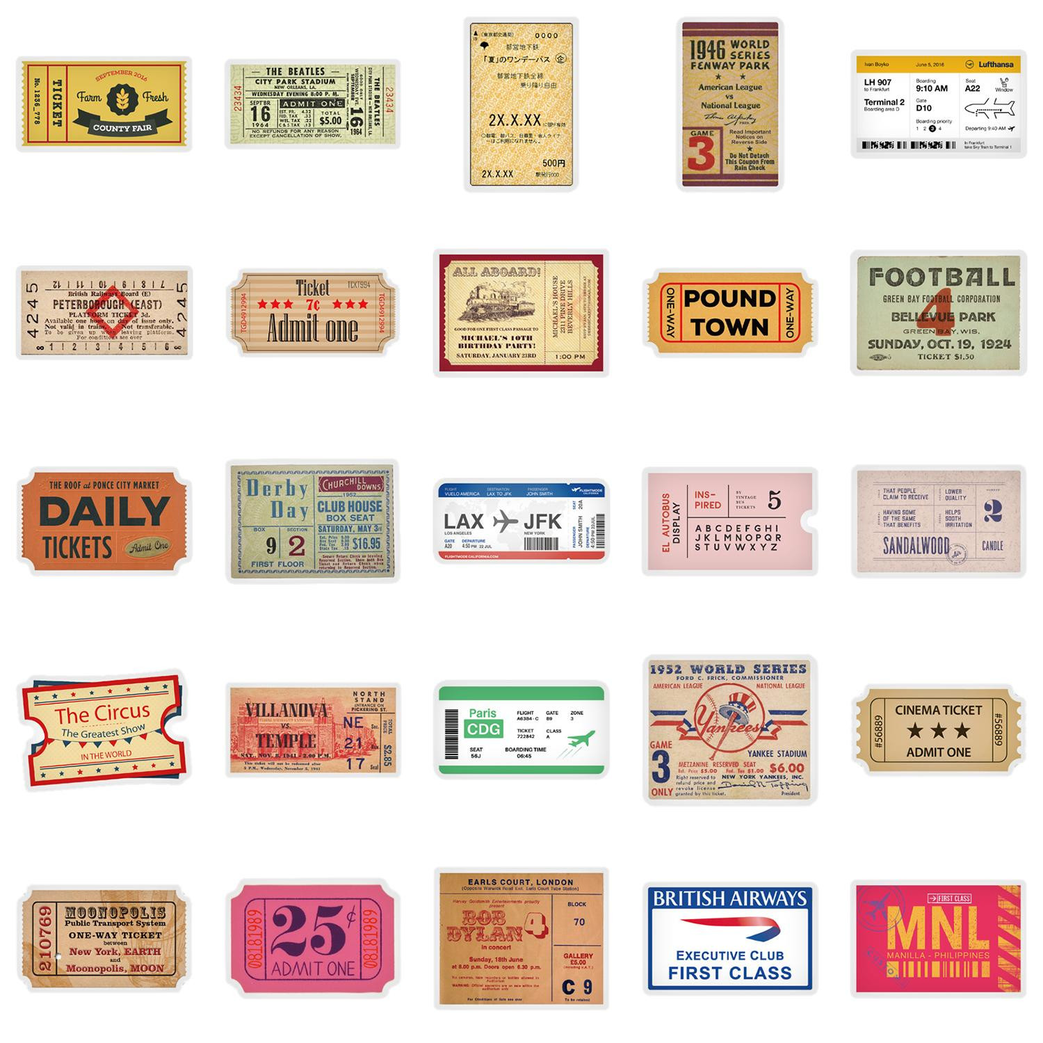 Packung Aufkleber - Tickets