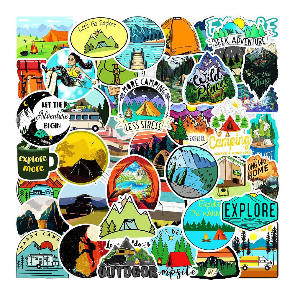 Pakje Stickers - Camping