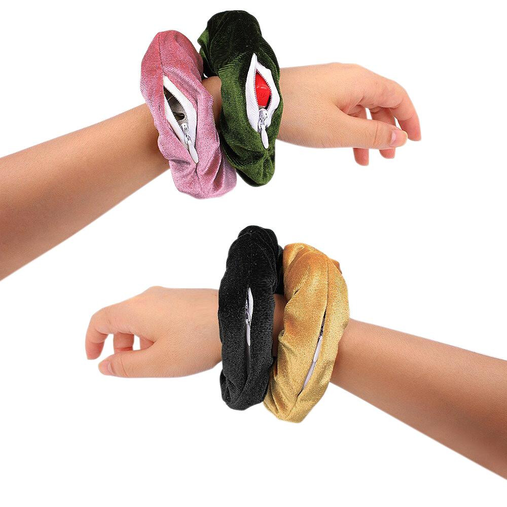 Scrunchie mit Tasche - Schwarz