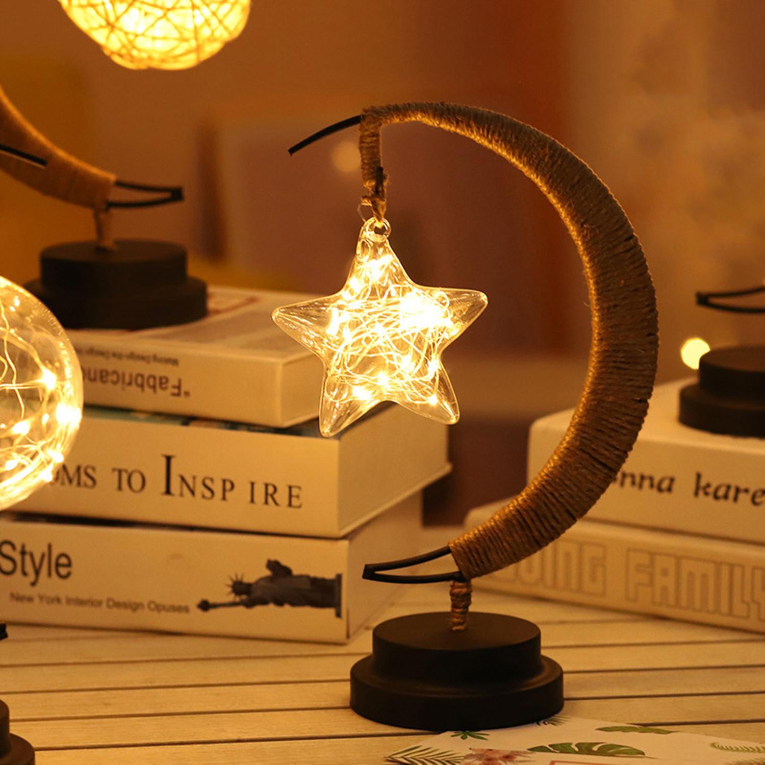 Table Lamp, Battery Powered - Hanging Star