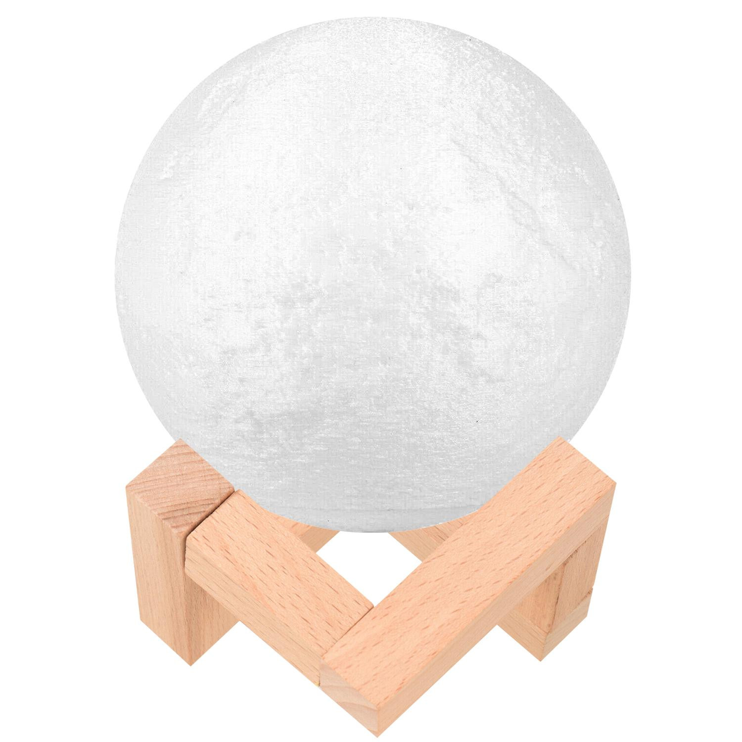 Candeeiro de Lua com Suporte - 3D - Branco