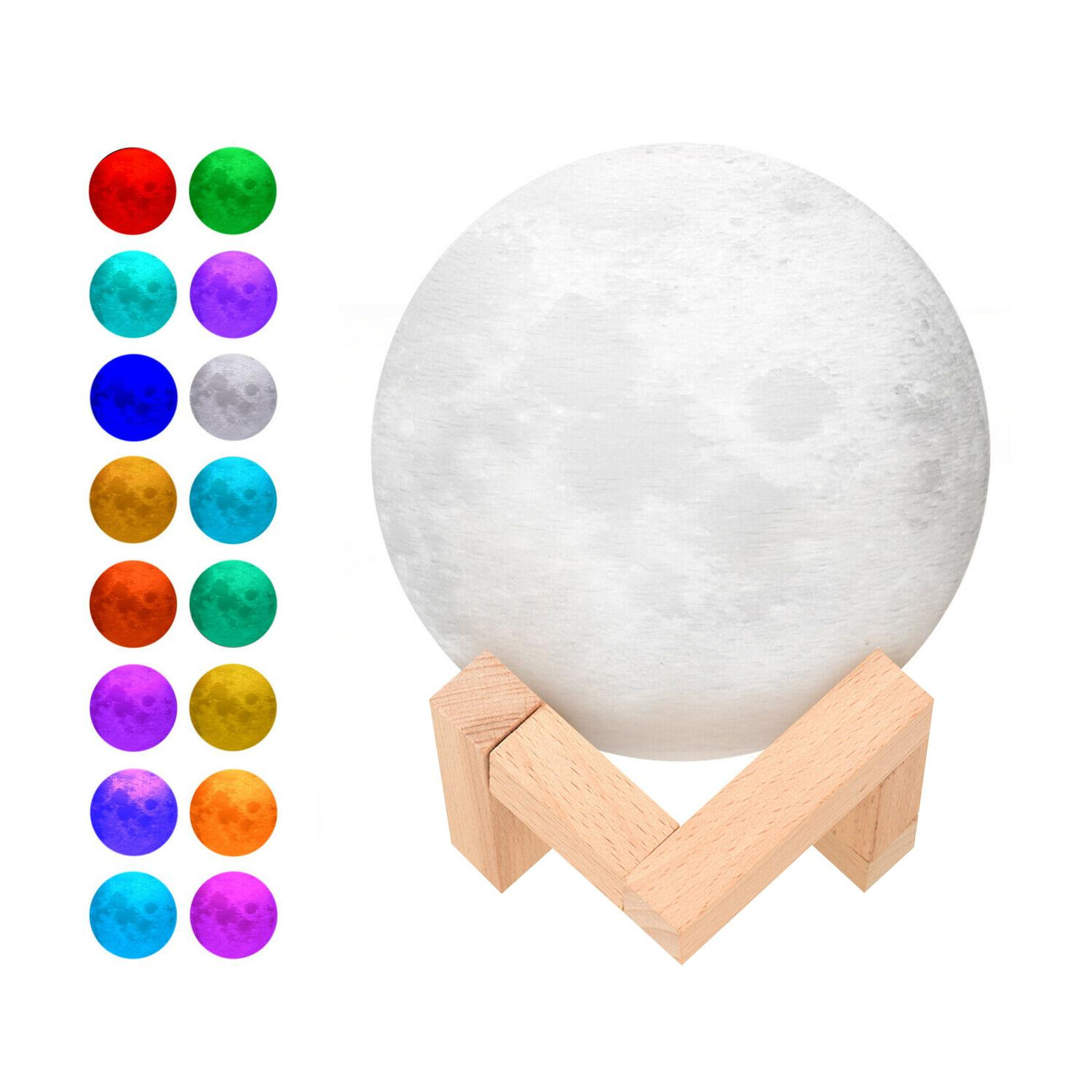 Lámpara Luna con Soporte - 3D - Blanco