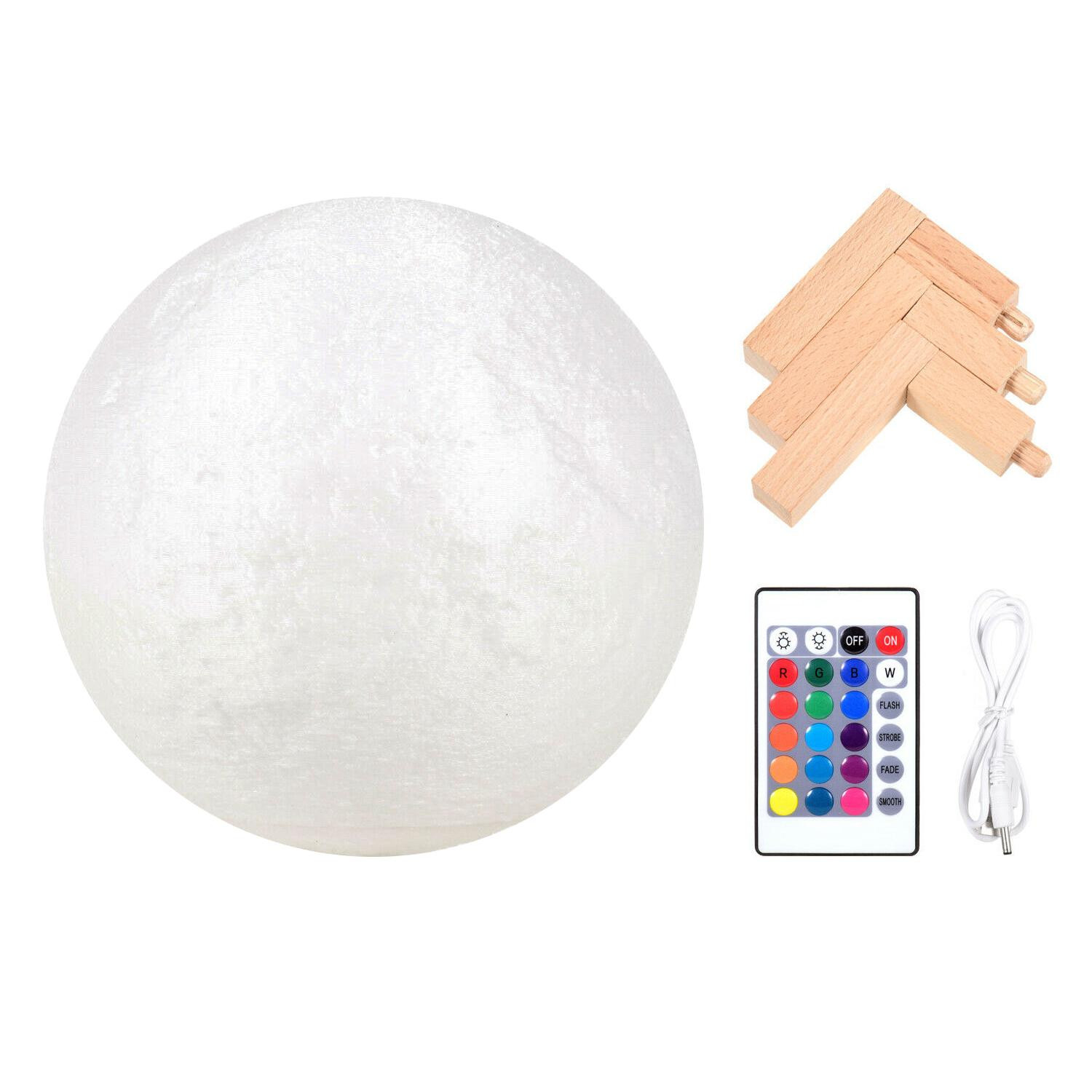Lámpara Luna con Soporte - 3D - Blanco