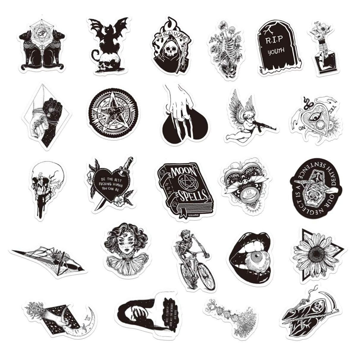 50x adesivos e decalques - VSCO Goth
