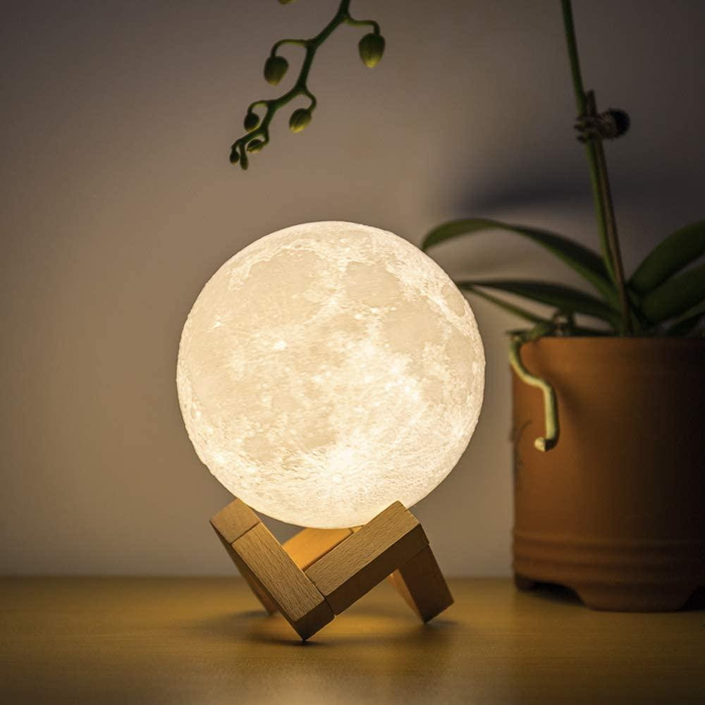 Moon Lamp with Stand - 3D - White