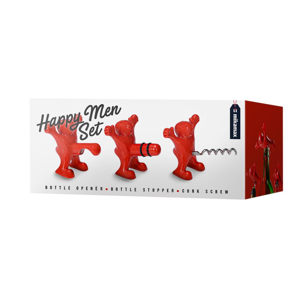 Abridor de garrafas e vinhos - Happy Men