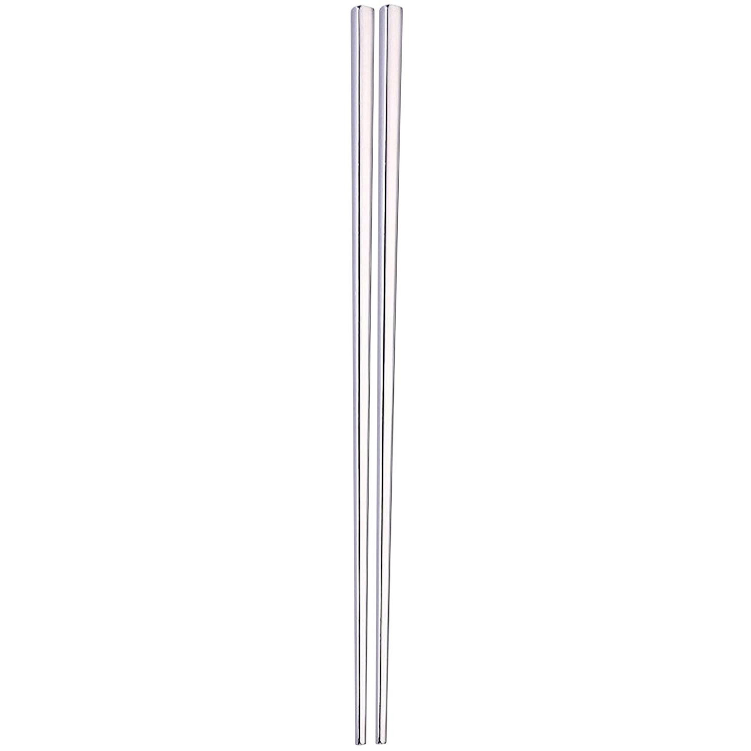 2x Essstäbchen aus Edelstahl - Silber