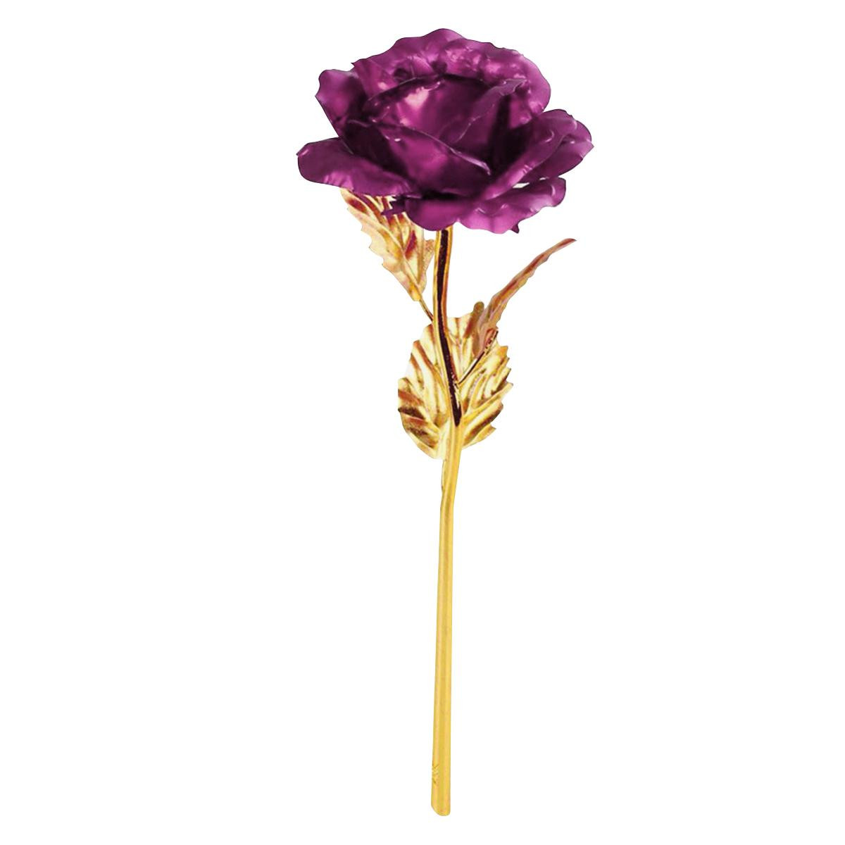 Eternity Rose - Roxo com haste de ouro