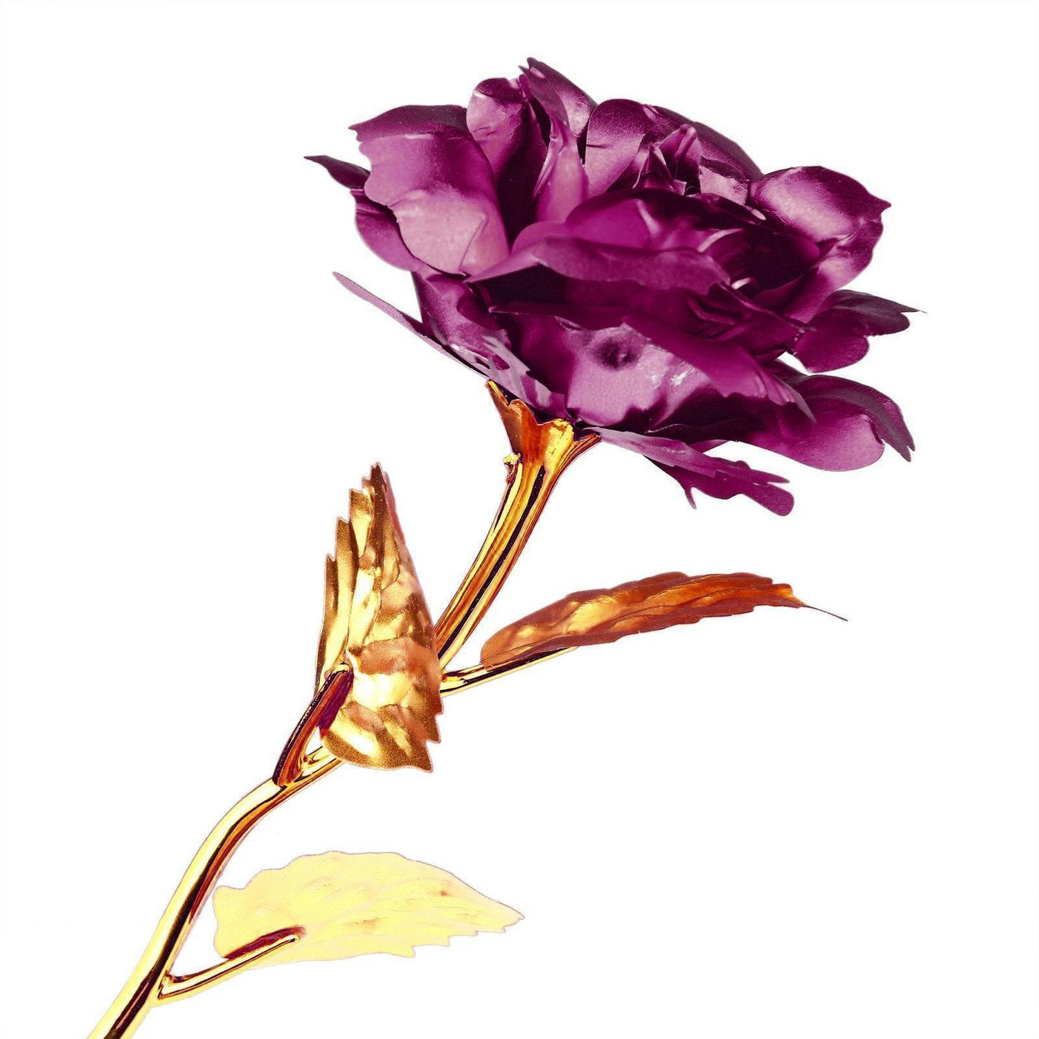 Eternity Rose - Viola con gambo d'oro