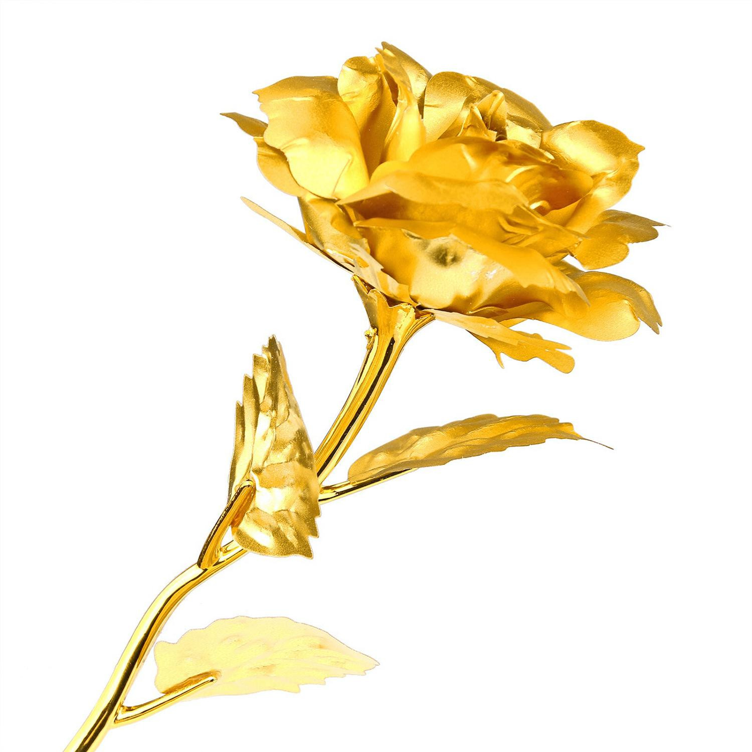 Rose Éternelle - Or avec tige dorée