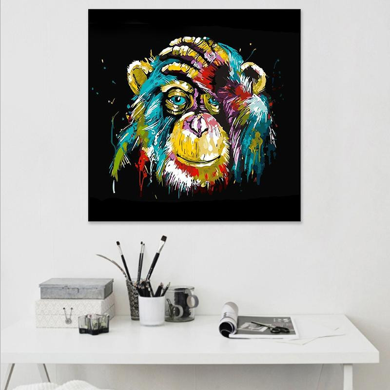 Canvas Poster, Monkey - 50 x 50 cm