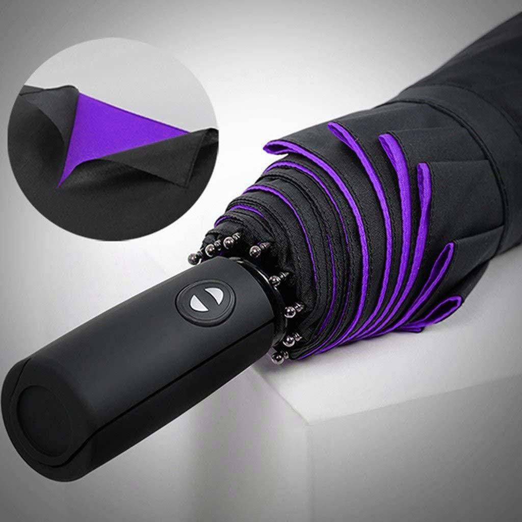 Umbrella, Compact - 105 cm - Black / Purple