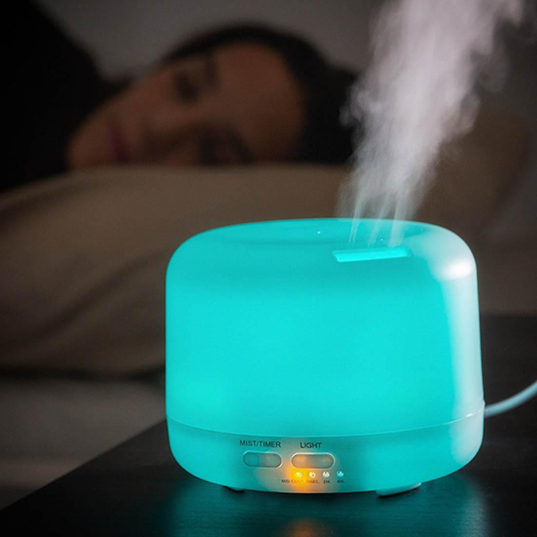 Luftbefeuchter mit Aroma Diffuser und LED