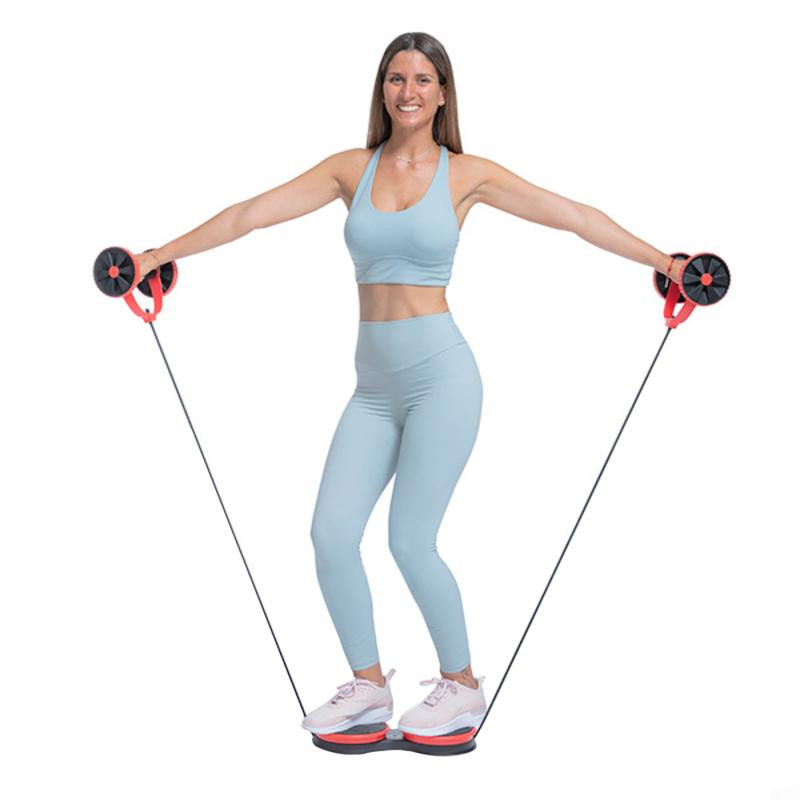 Rotating Exercise Plate with Exercise Bands