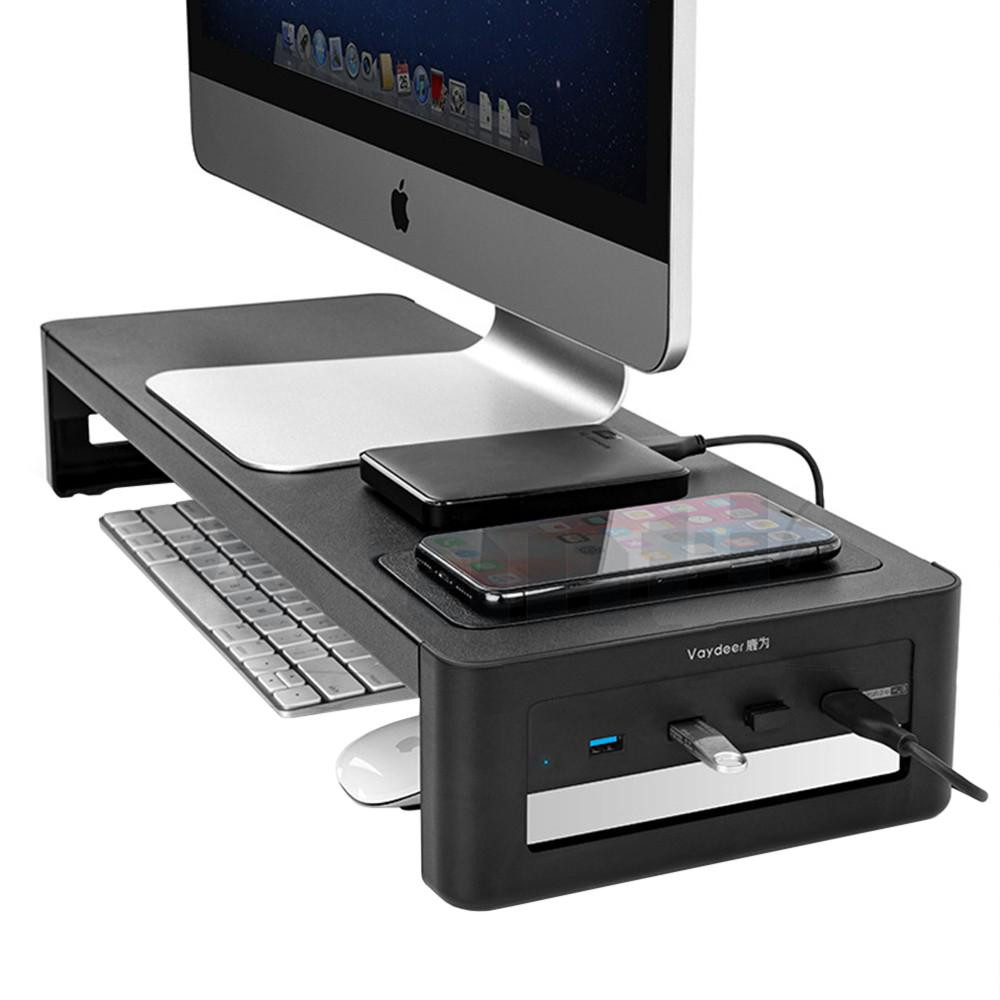 Monitor Stand, USB-powered - 4 USB Ports