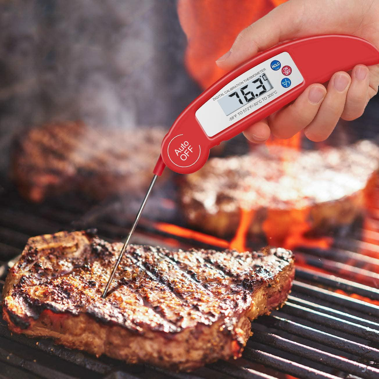 Digital Meat Thermometer - Red