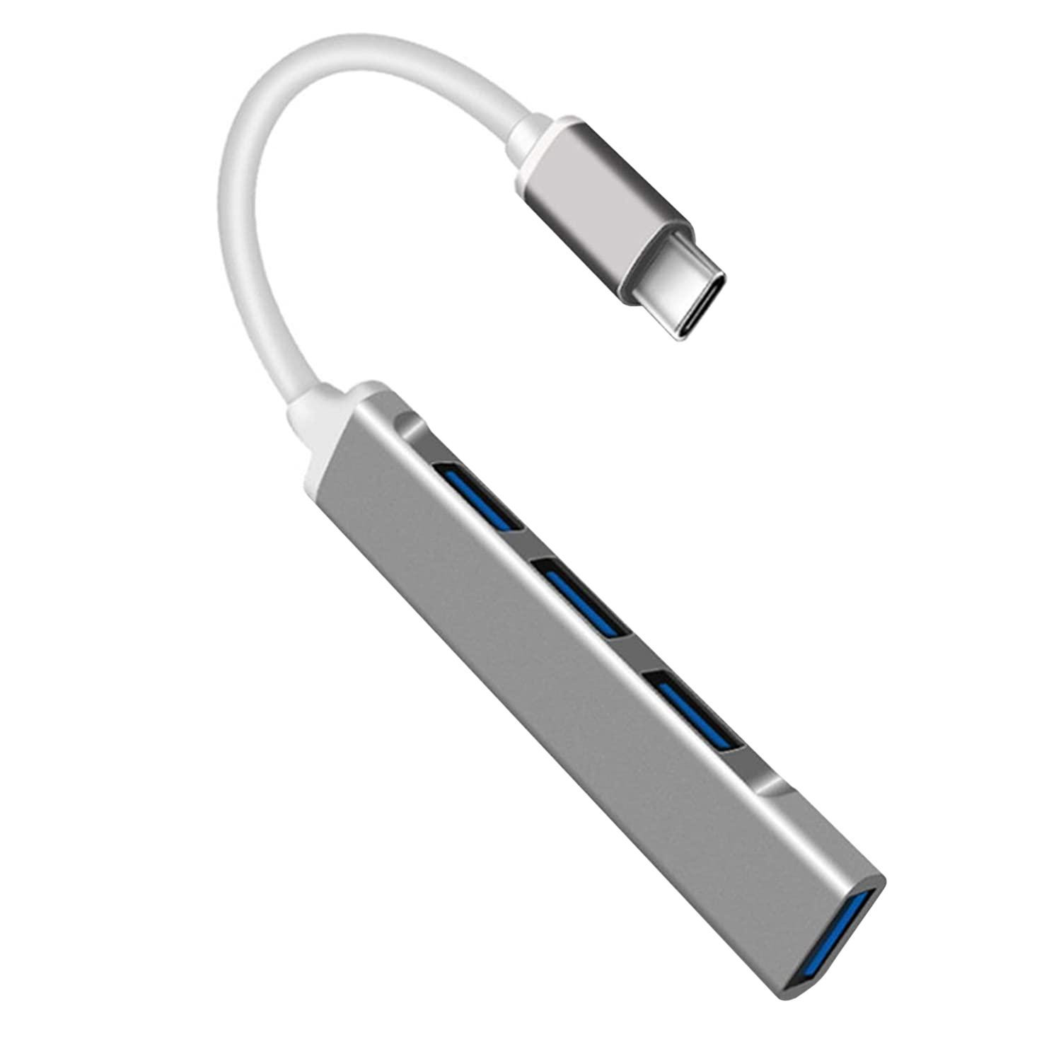 Concentrador USB-C con 4 puertos - Plata