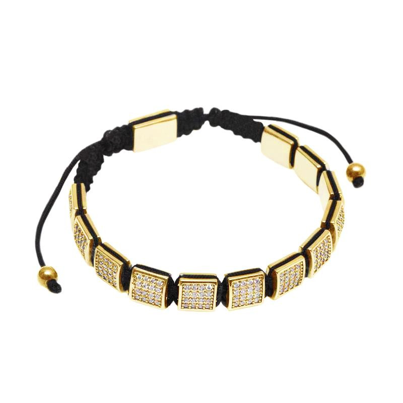 Bracelet with Square Plates - Gold