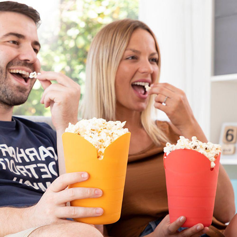 2x bols à pop-corn pliables pour micro-ondes