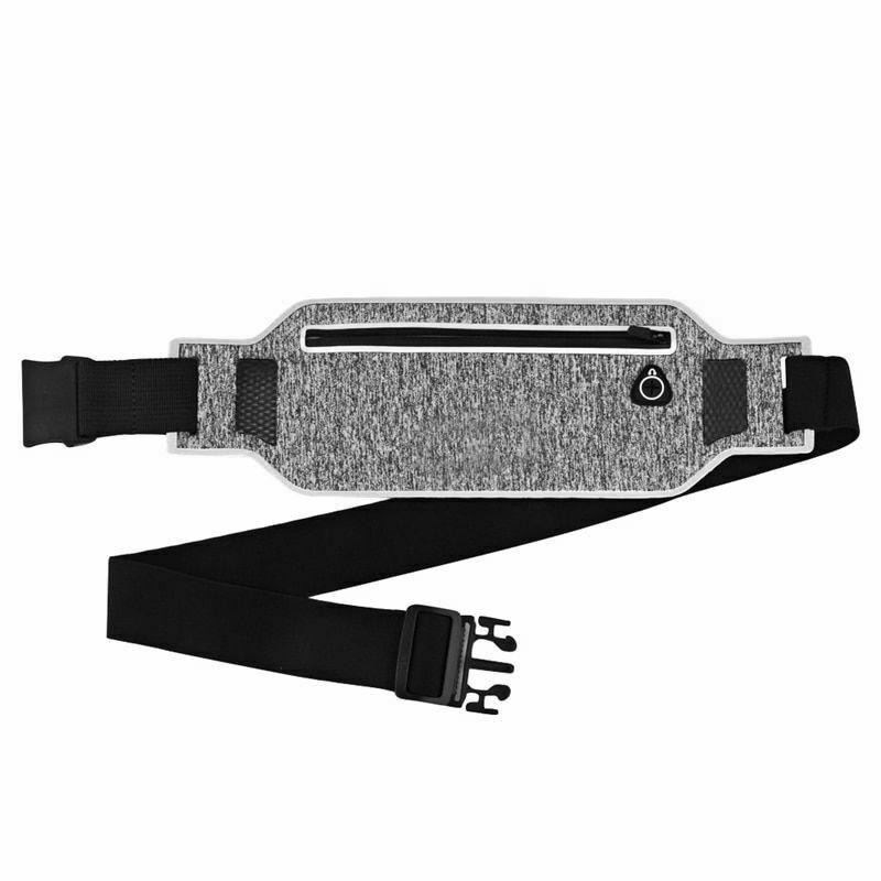 Cinto de corrida com compartimento para celular - cinza e preto