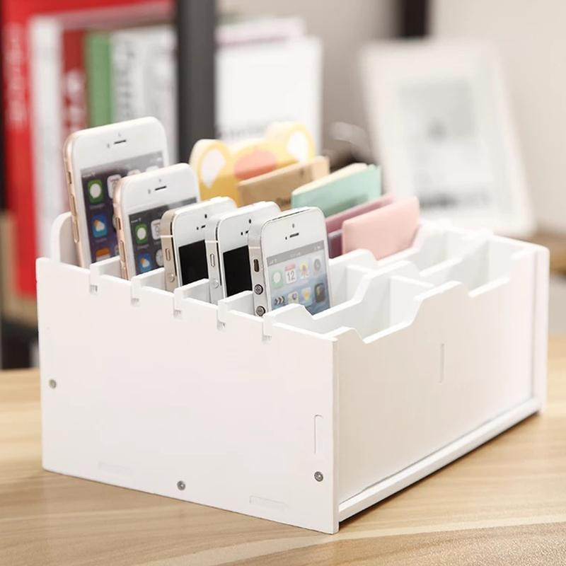 Support Mobile avec 12 Compartiments - Blanc