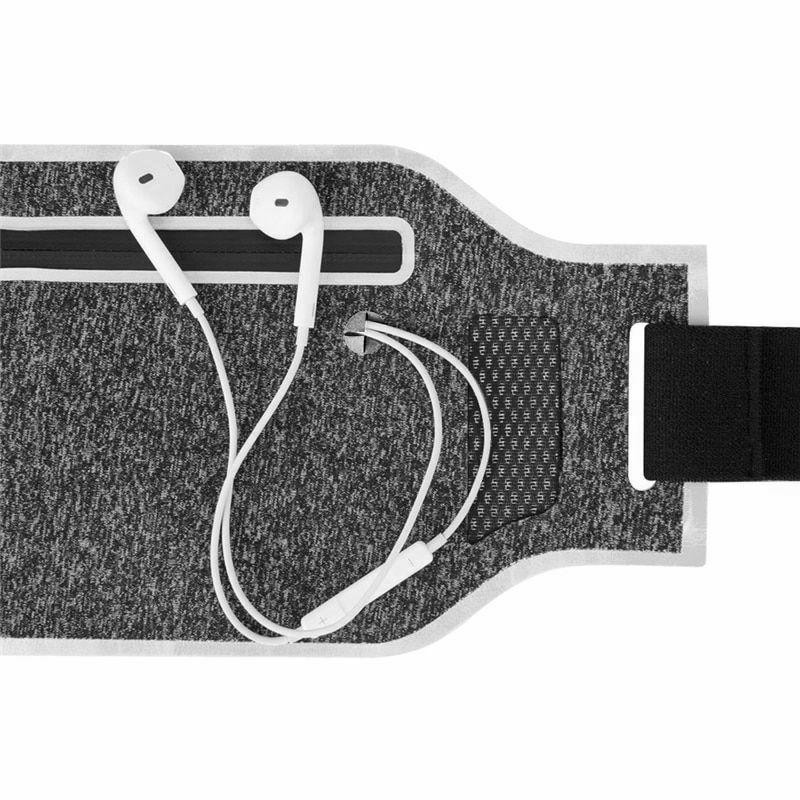Cinto de corrida com compartimento para celular - cinza e preto