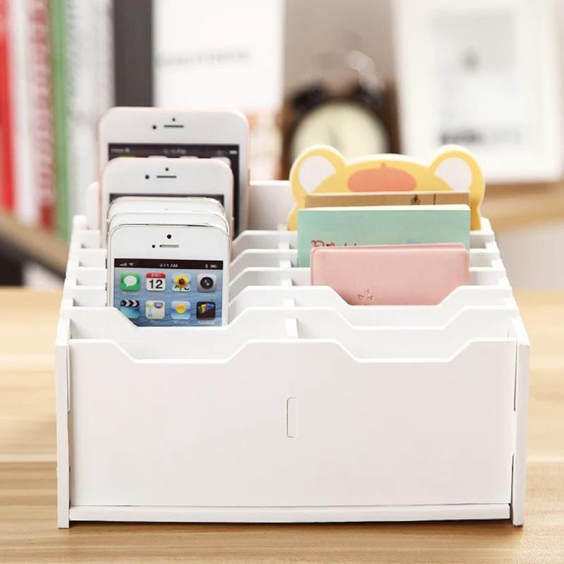 Mobile Stand with 12 Compartments - White