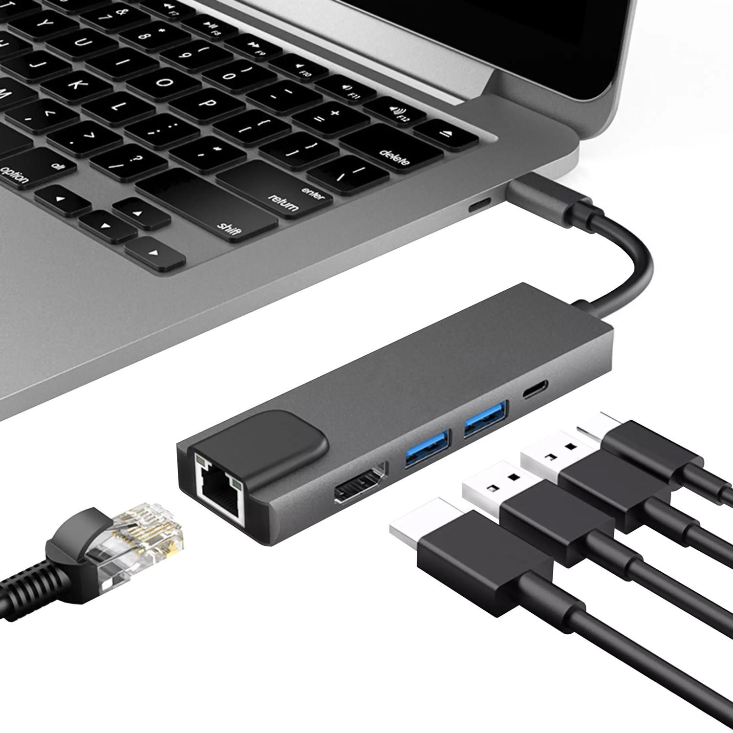 Multiporta USB-C: HDMI, Ethernet, USB-C, 2x USB-3.0