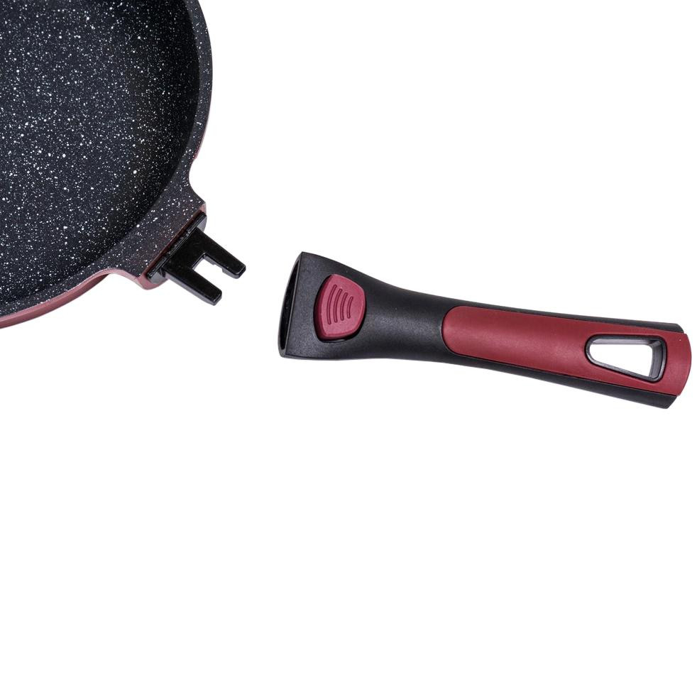 6x Cookware, Marble Coating - Red