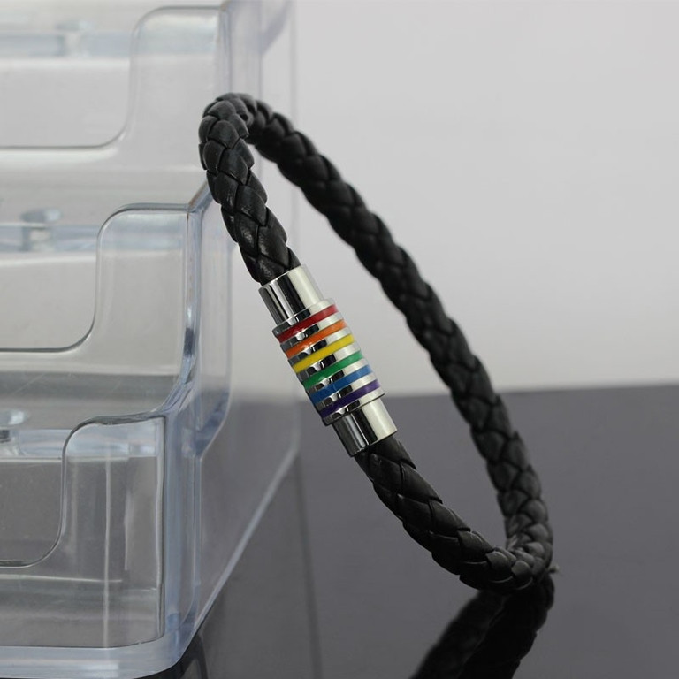 Pride Bracelet - Silver Rainbow - Magnetic lock
