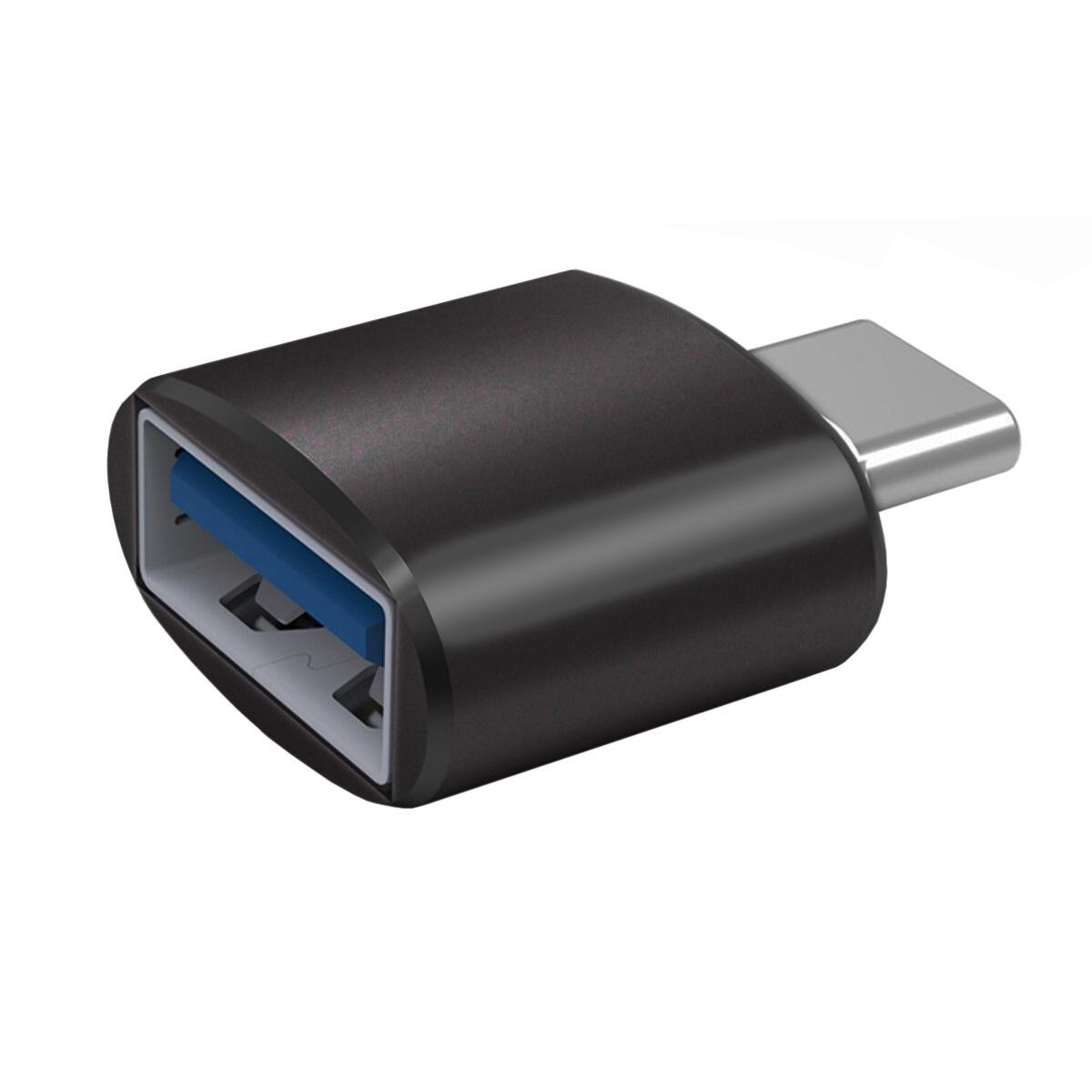 USB-A auf USB-C-Adapter, 3 cm - Schwarz