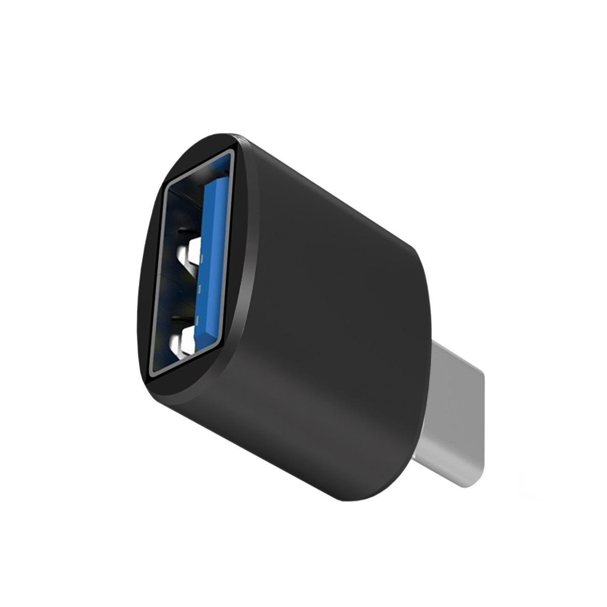 USB-A auf USB-C-Adapter, 3 cm - Schwarz