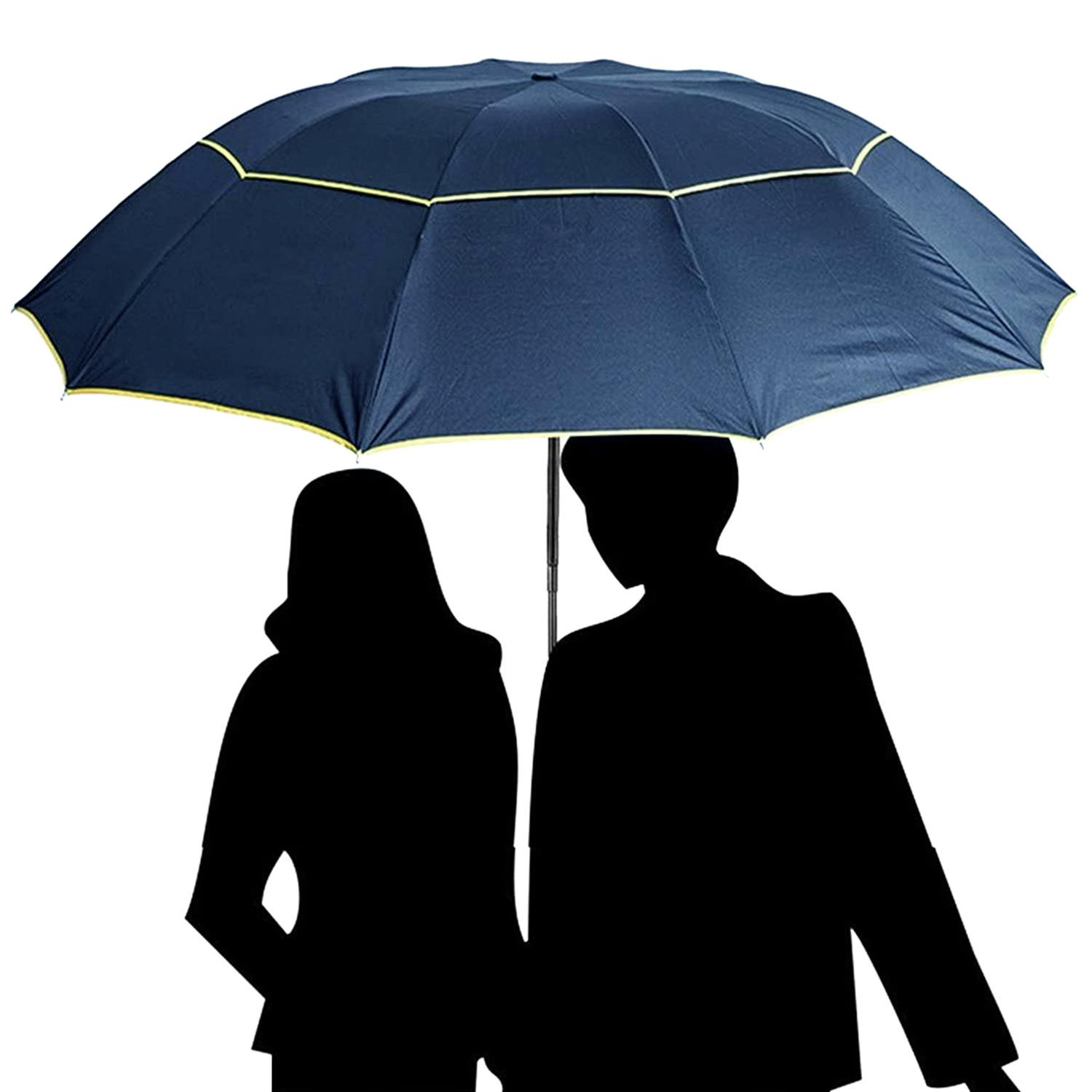 Windfester Regenschirm, 130 cm - Blau