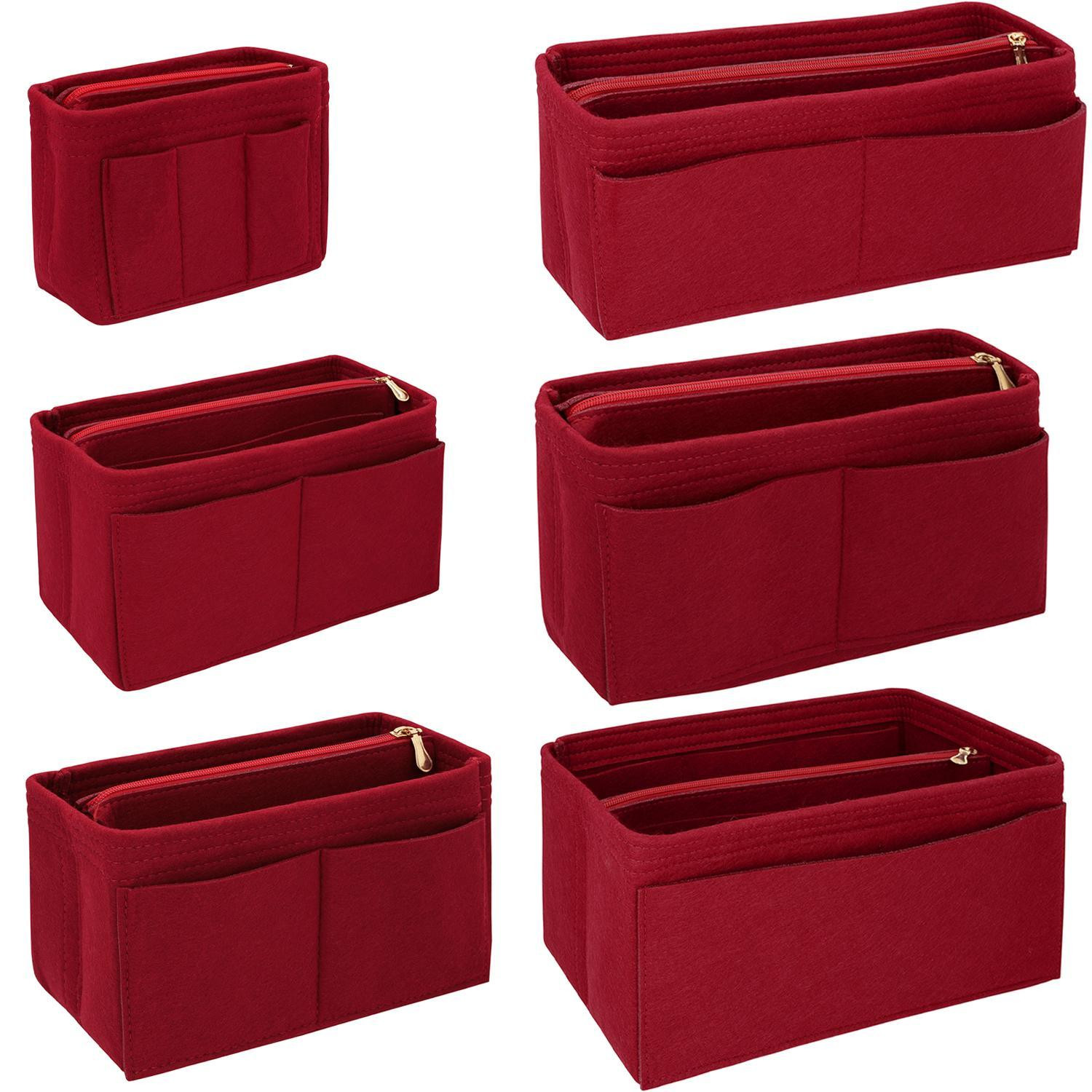 2x Insertos de Bolsa en Fieltro - Rojo