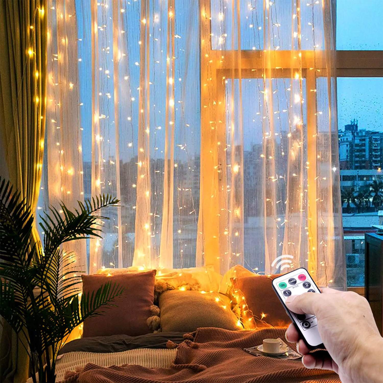 USB-powered LED Curtain - Warm Light