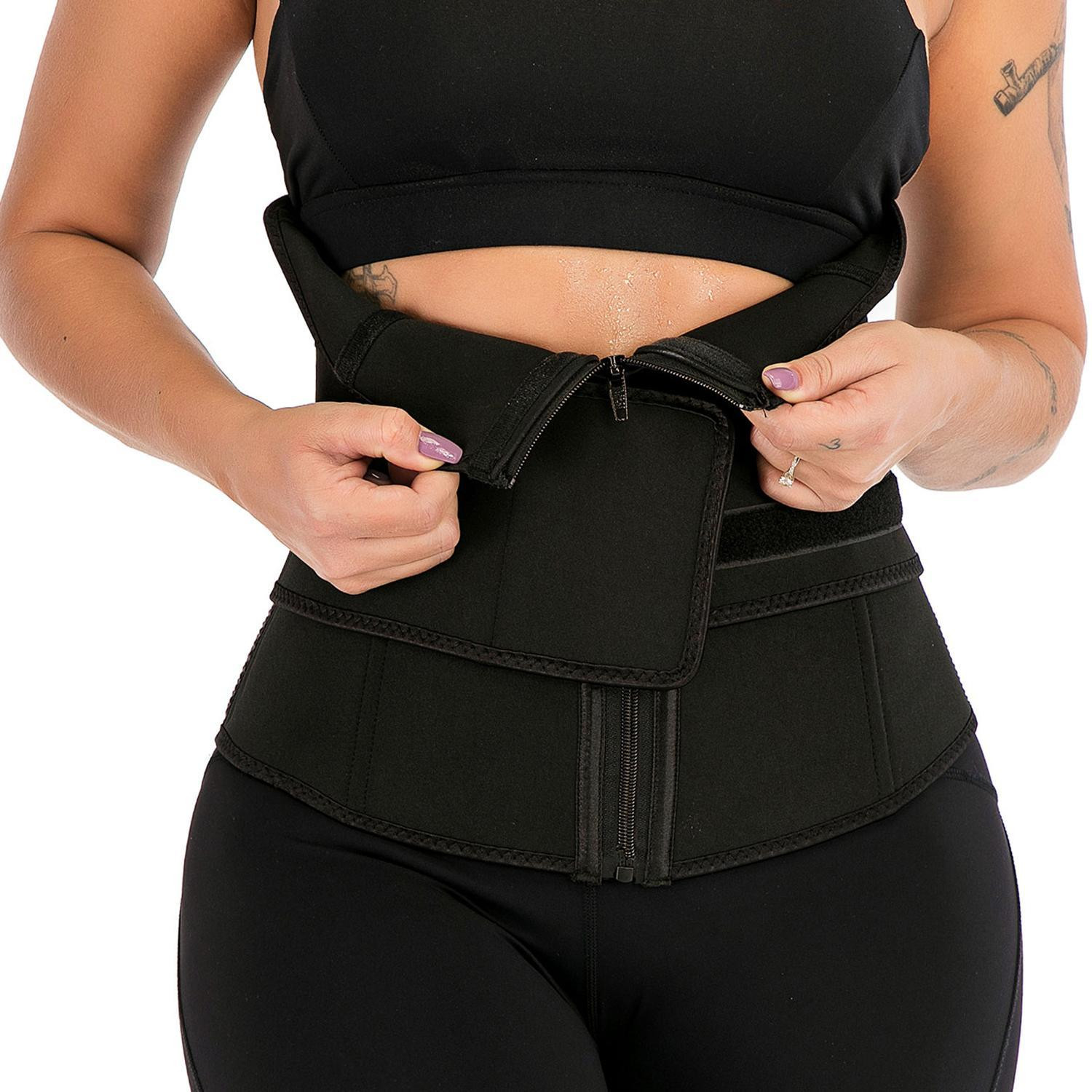 Taille Trainer avec sangle velcro - Noir