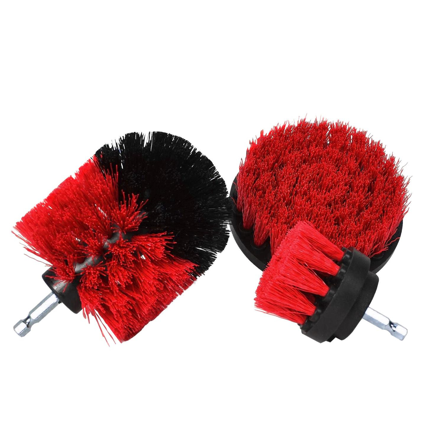 3x Cleaning Brushes for Drill - Red