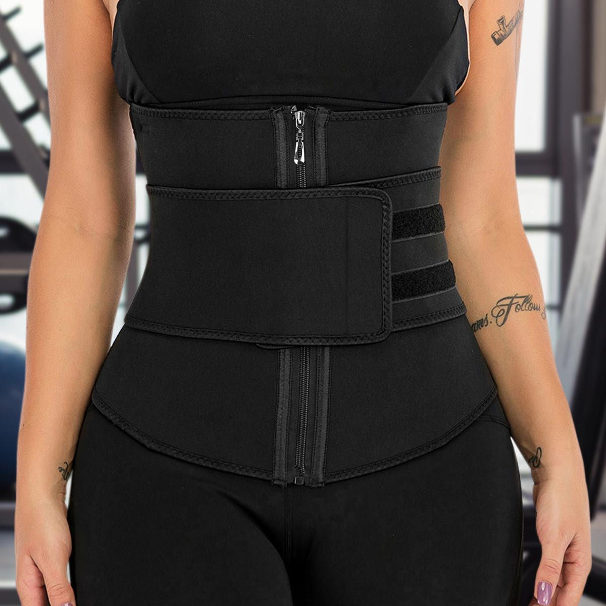 Taille Trainer avec sangle velcro - Noir