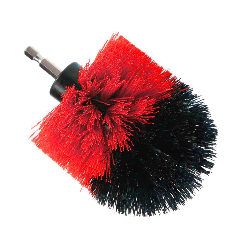 3x Cleaning Brushes for Drill - Red