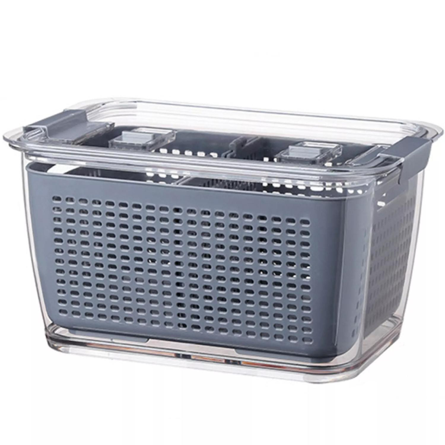3x Storage Boxes with Colanders - 3 Sizes