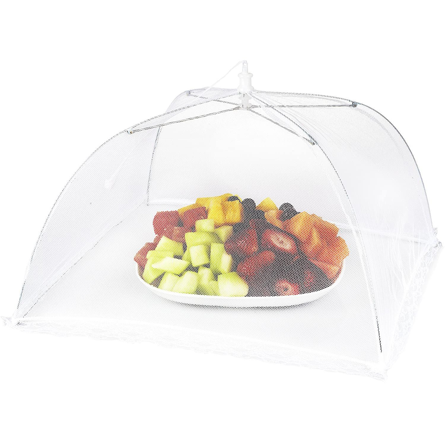 Guarda-chuva de comida pop-up, malha - branco